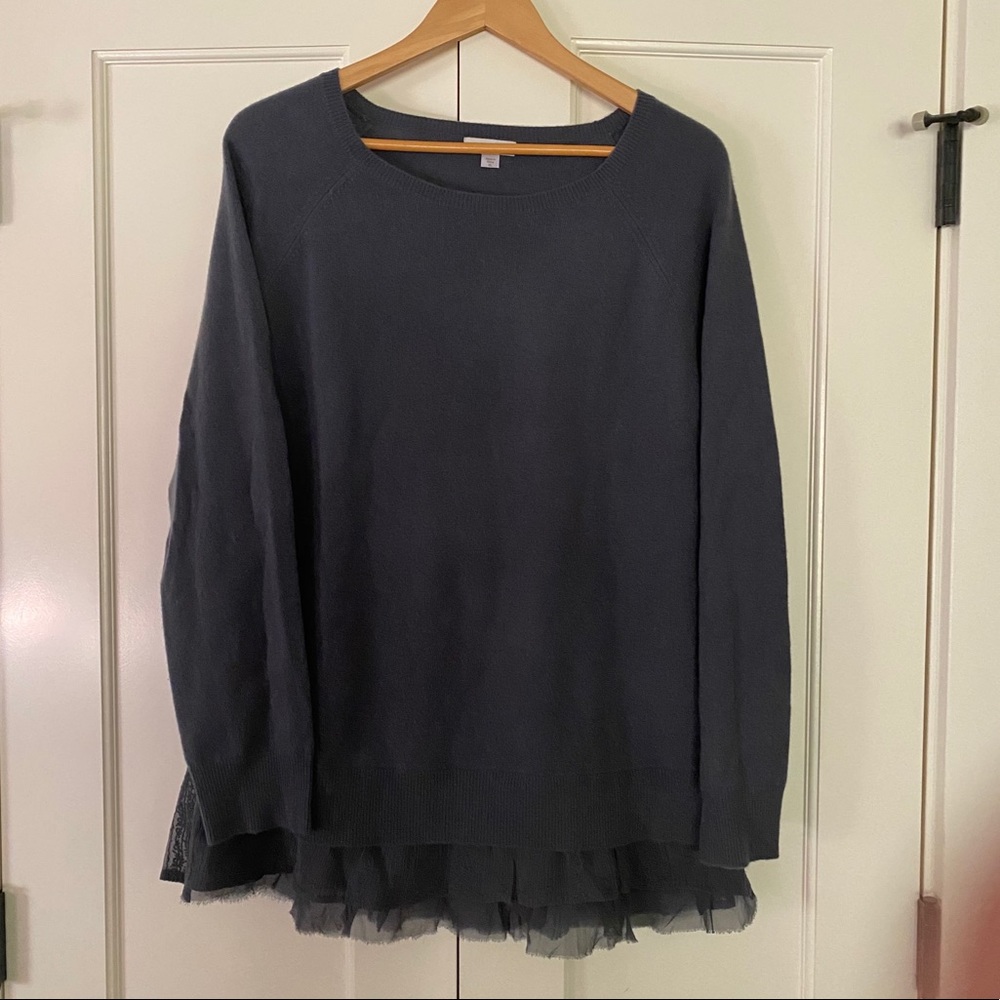 Garnet Hill Cashmere Sweater XL, Lace detail